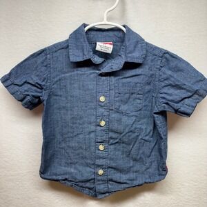 Wrangler‎ Toddler Boys 2T Blue Chambray Short Sleeve Button Up Shirt